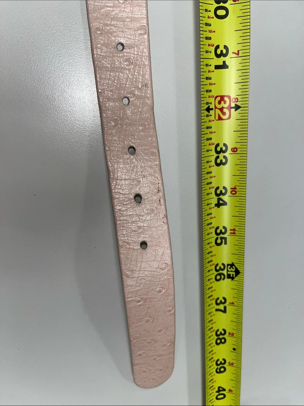 Carlisle Pink Textured Leather Belt with Gold Wavy Buckle